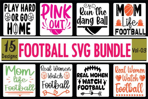 15 Football SVG Bundle: Graphics for Crafts