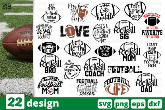 22 Football Quotes Bundle: Graphics for Crafts