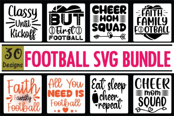 30 Football SVG Bundle: Graphics for Crafts