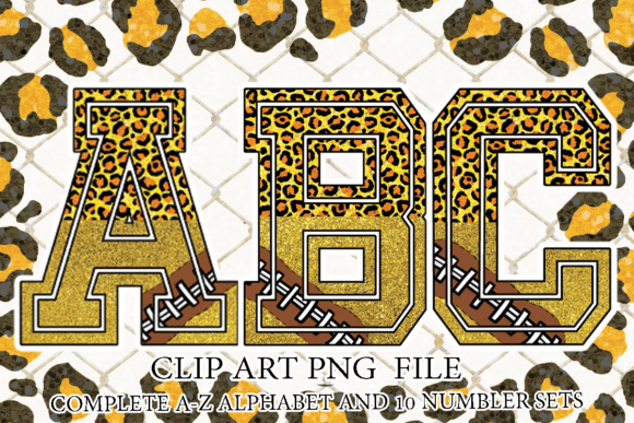 American Football Leopard Alphabet PNG