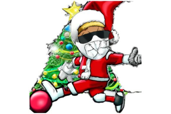 Christmas Santa Claus Football Graphics for Crafts
