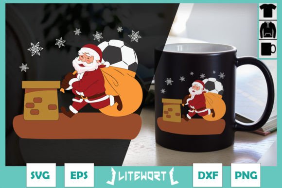 Christmas Santa’s Gift Football: Graphics for Crafts & Campaigns