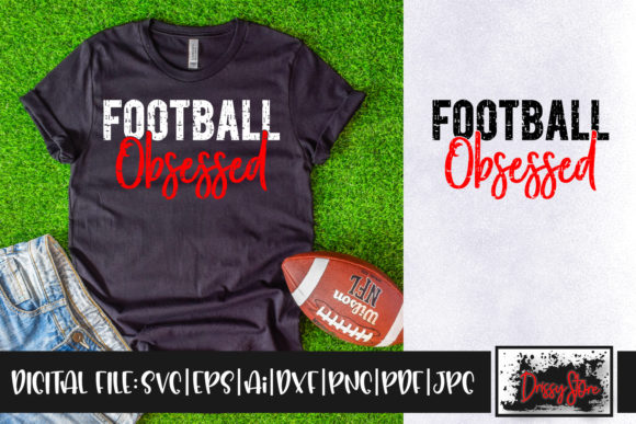 Football Obsessed Grunge Graphics for Crafts