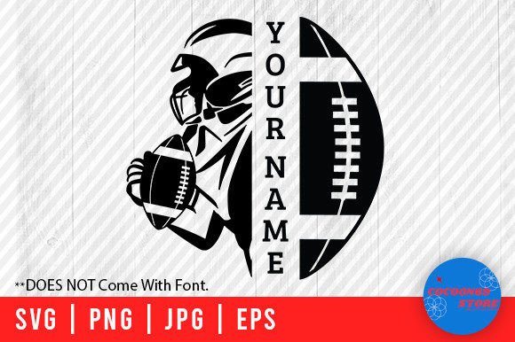 Football Player Name Frame, Team SVG: Graphics for Crafts & Branding