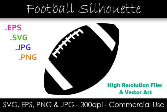 Football SVG Silhouette File: Graphics for Crafts & Branding