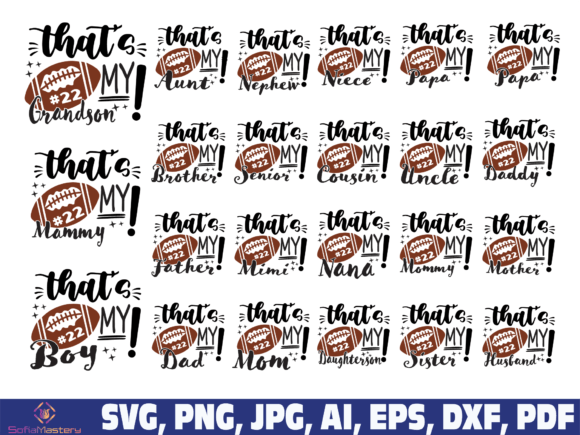 That is My Family Football Svg: Graphics for Crafts & Content